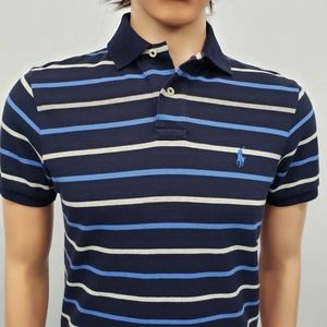 Polo by Ralph Lauren Navy and Blue Striped Polo Shirt